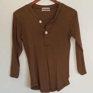 3/4 Sleeve Henley Top